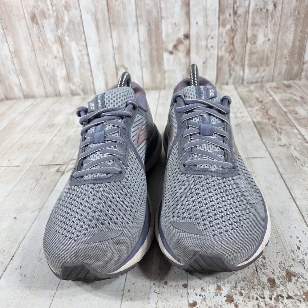 Brooks Adrenaline GTS 20 Womens 8 Extra Wide 2E Grey Rose Gold Running Shoes